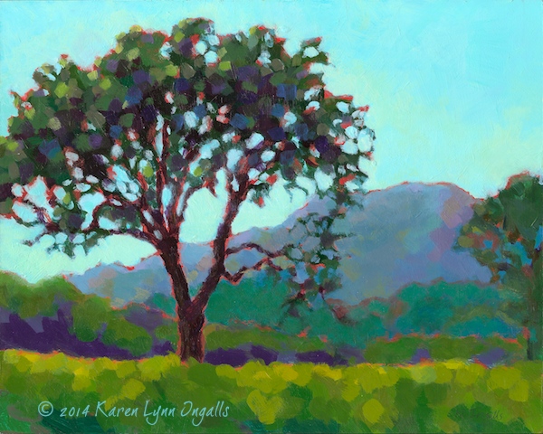 Napa Valley vineyards painting, Mt. St. Helena painting