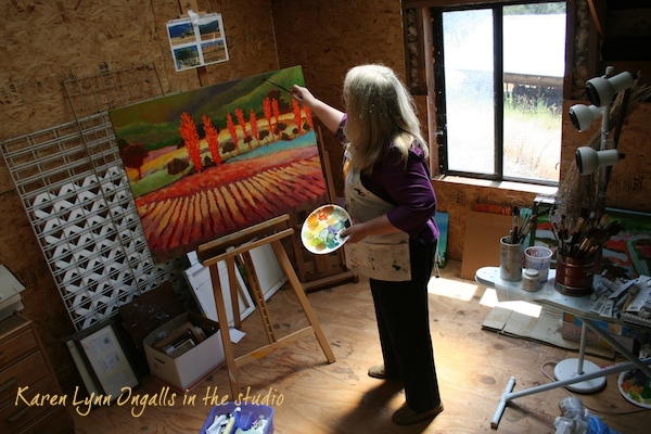 Karen Lynn Ingalls, painter in the studio
